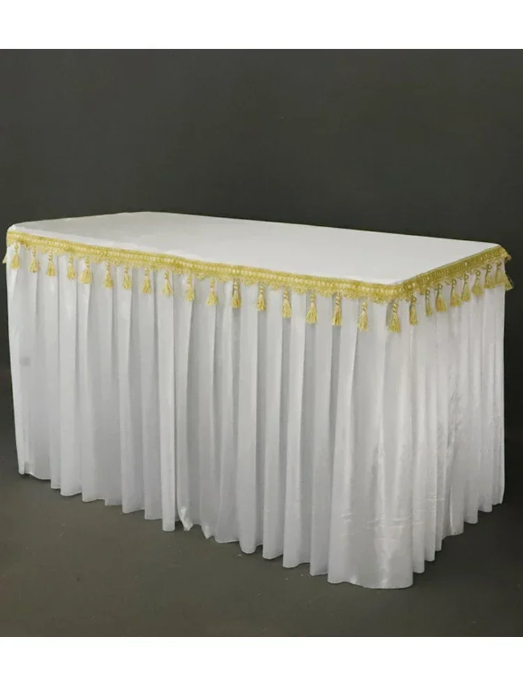 New Lingtang Decoration Background Cloth Mantle, Yarn Mantle, Table Cloth, Table Wrap, White Filial Piety Hall Funeral