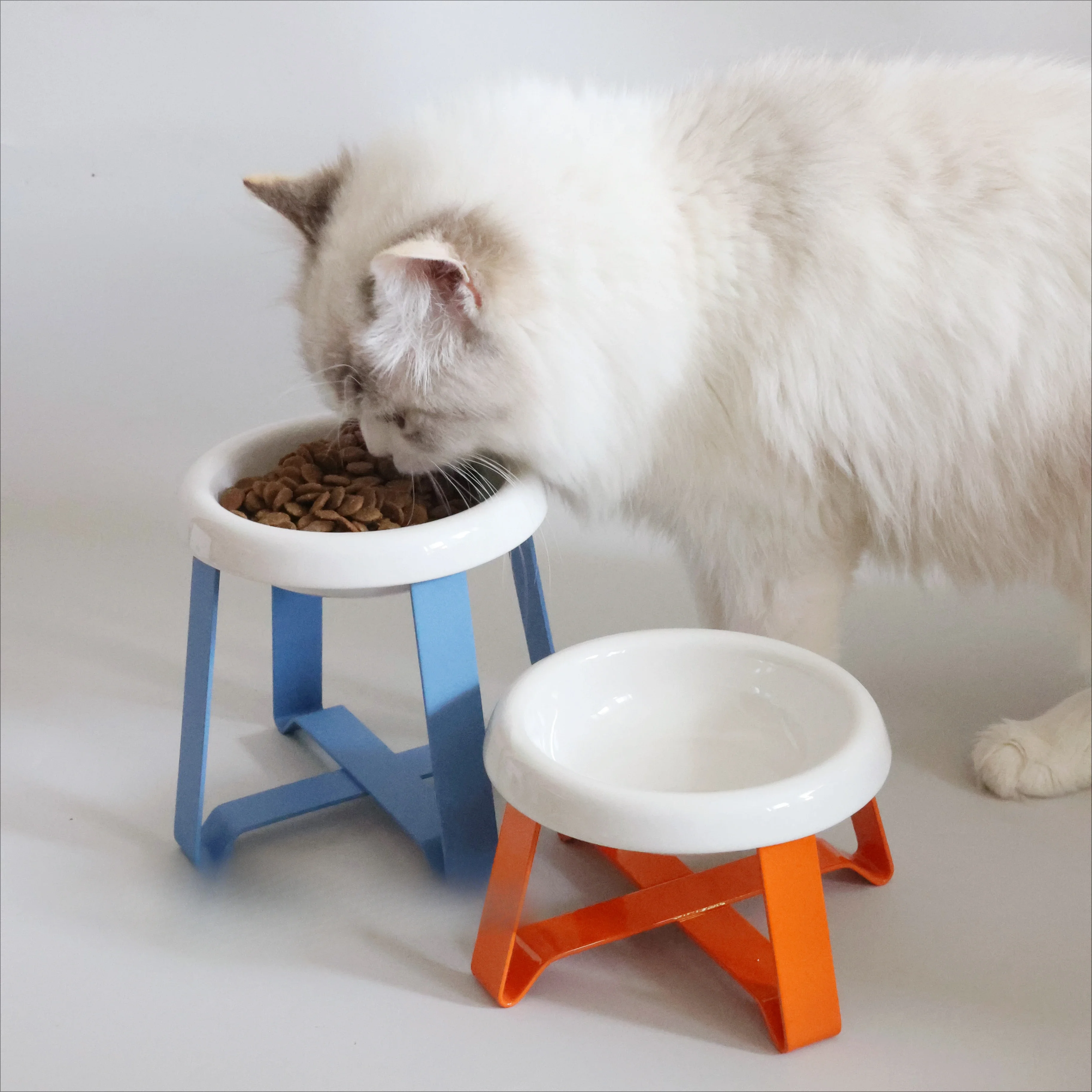 pet tall bowl holder protection cervical spine cat and dog food bowl ceramic stainless steel