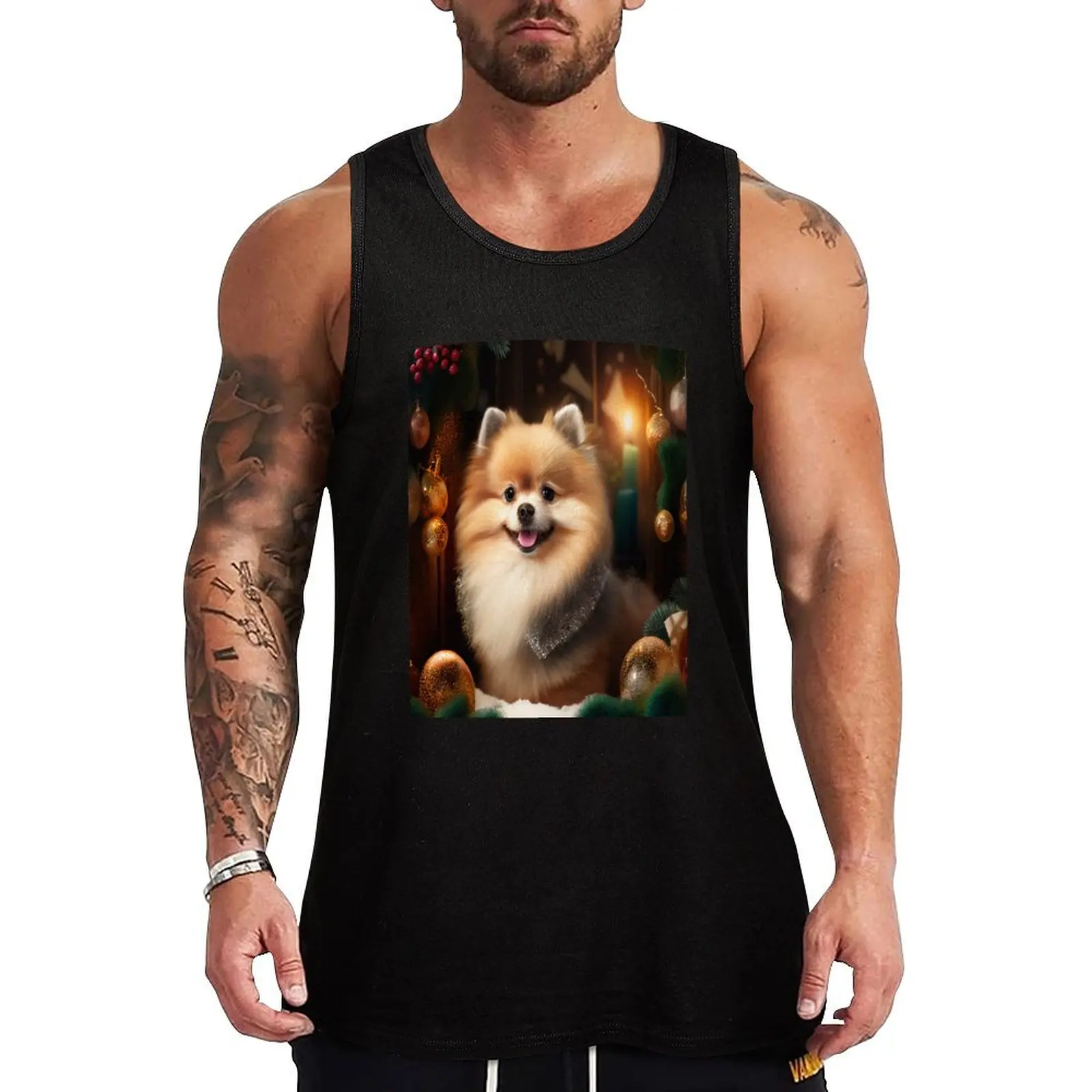 

Pomeranian Tank Top singlets for men anime top