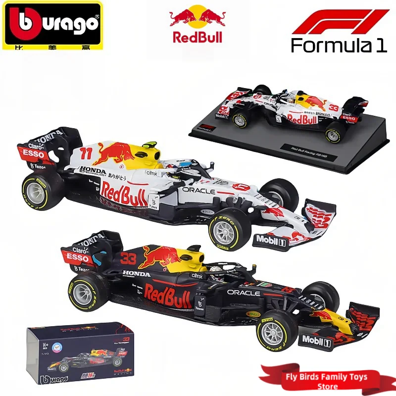 ร้อน Bburago 1:43 Red Bull RB16b F1 RB16 # 33 แม็กซ์ เวอร์สแตปน # 11 Perez Race Car Dust Cover Die-Casting โมเดลรถของเล่นของขวัญ