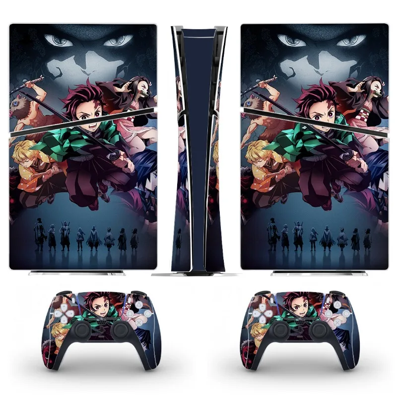 Demon Slayer Cartoon Peripherals PS5 Disc Skin Sticker Decal Cover for Console Controller PS5 Standard Disk Skin Sticker Vinyl