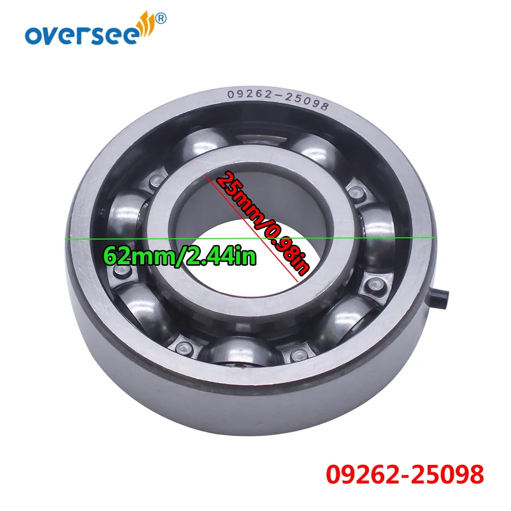 

09262-25098 Шарикоподшипник для подвесного мотора Suzuki 2T 30-40HP Размер основной подшипника коленчатого вала 25X62X17