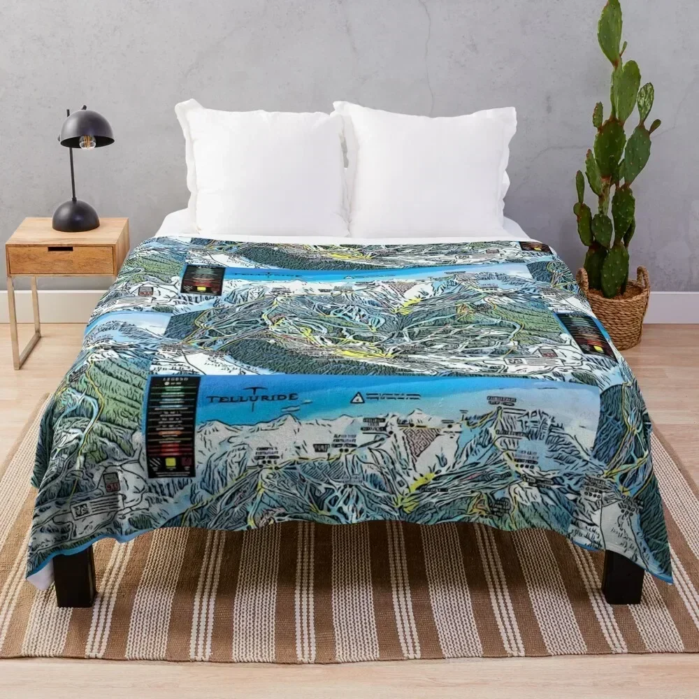 

Telluride Trail Map Throw Blanket