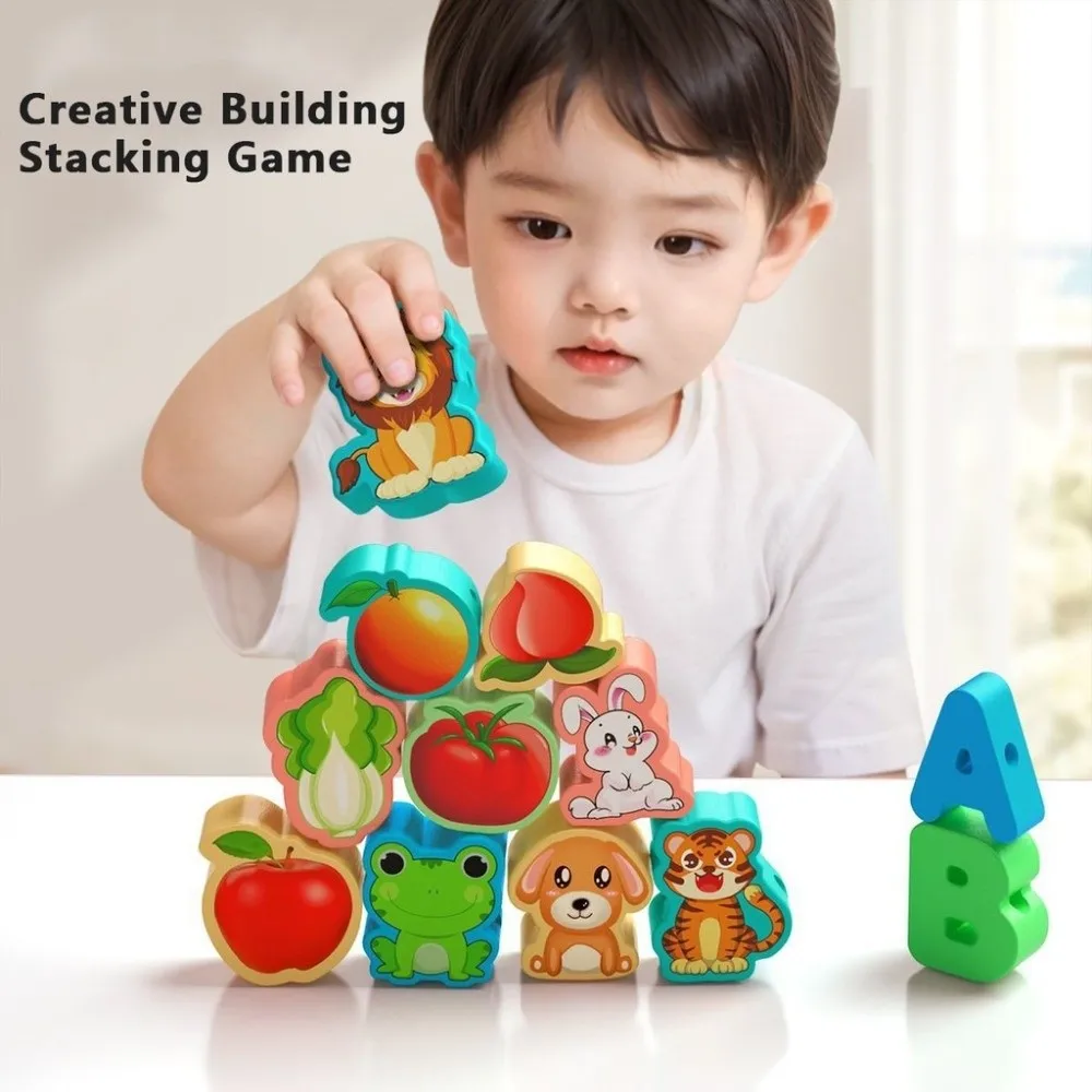 ​ Brinquedo colorido de contas de corda Montessori ​   Temas Diferentes ​ Blocos de empilhamento ​ ​ Brinquedo de rosqueamento educacional precoce ​   Design de contas de laço ​