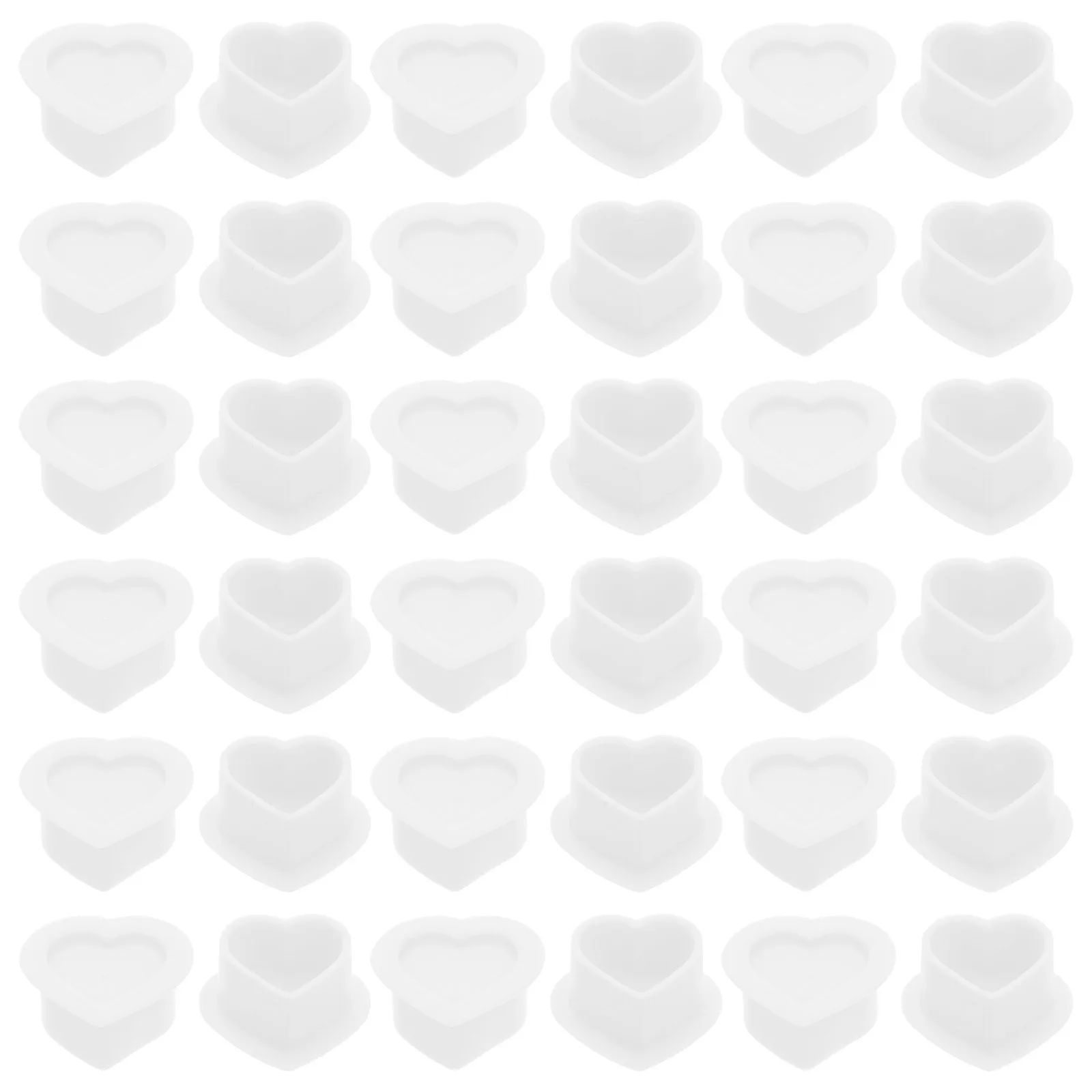 

100Pcs Heart-Shaped Silicone Tattoo Ink Caps Stable Base Soft Flexible Pigment Cups Tattoo Supplies Accessories