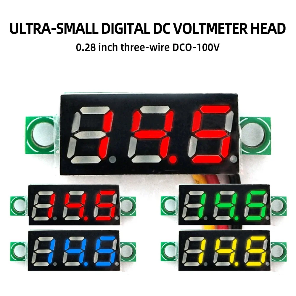 

0.28 inch DC LED Digital Voltmeter 0-100V Voltage Meter Auto Car Mobile Power Voltage Tester Detector Red Green Blue Yellow