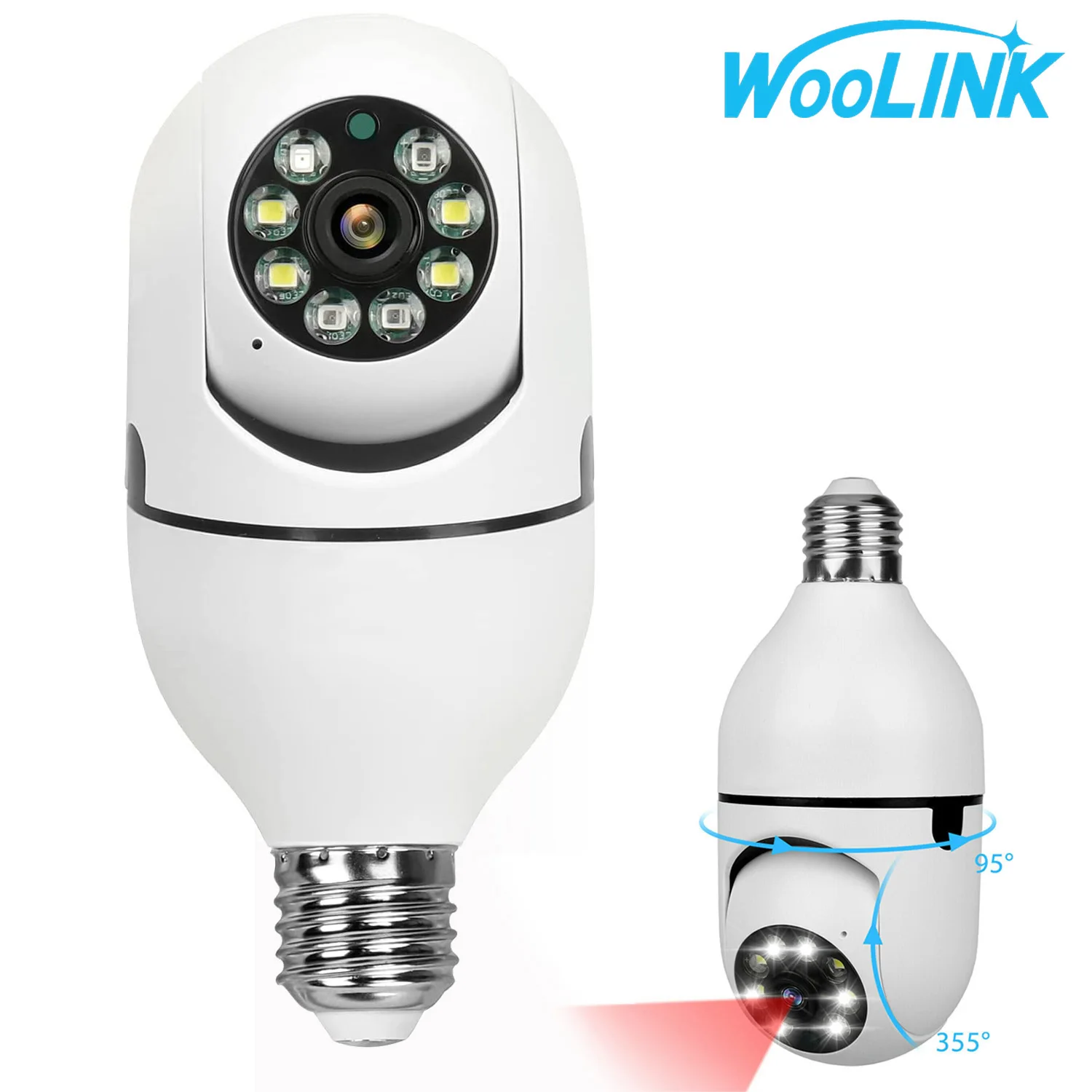

Wi-Fi IP-камера E27 Камера с лампочкой 3MP Беспроводная радионяня AI Автоматическое отслеживание Безопасности Видеонаблюдение Камера для домашних животных 2,4G/4G WiFi