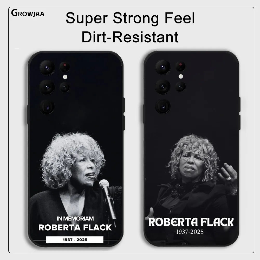 Singer R-Roberta Flack Phone Case For Samsung Galaxy S25 S24 S22 S23 Ultra S21 S20 Plus 5G Protective Silicone Funda