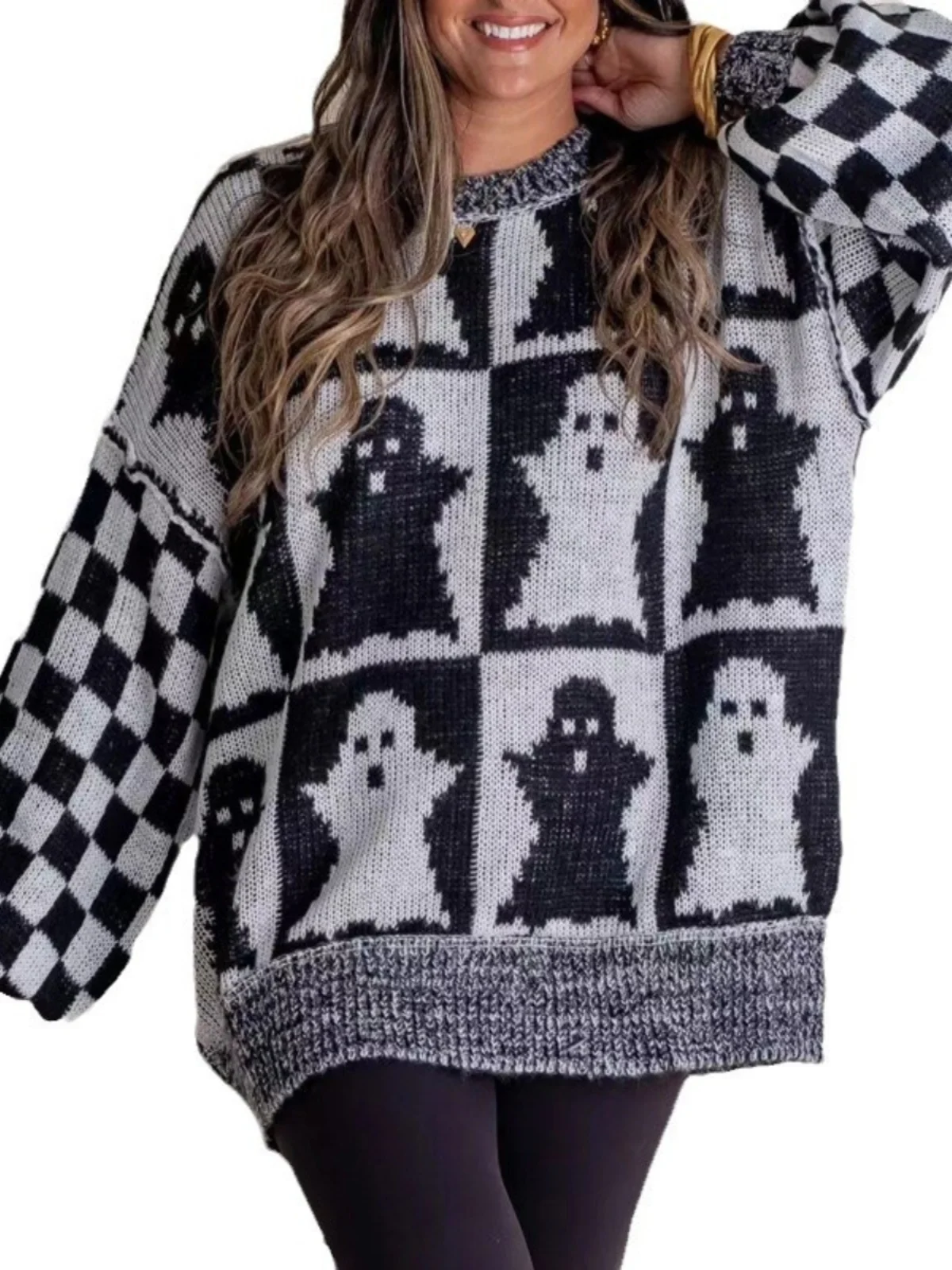 الرجعية جولة Ne سترة المرأة loween جديد Sle الخريف الشتاء كسول تصميم فضفاض العلوي تريكو Faionable تخفيف #5