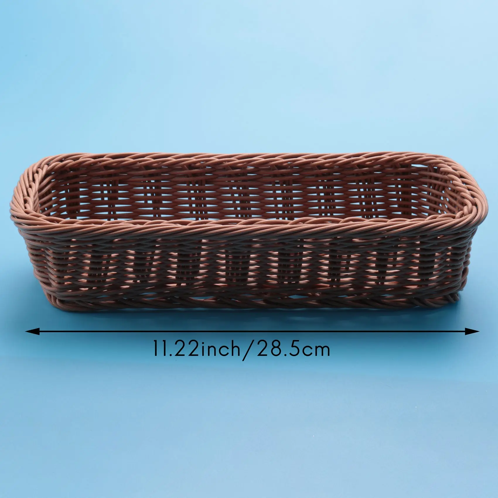 Desktop Cutlery Storage Basket Woven Basket Restaurant Tableware Drain Storage Box Tableware Storage Basket, Brown