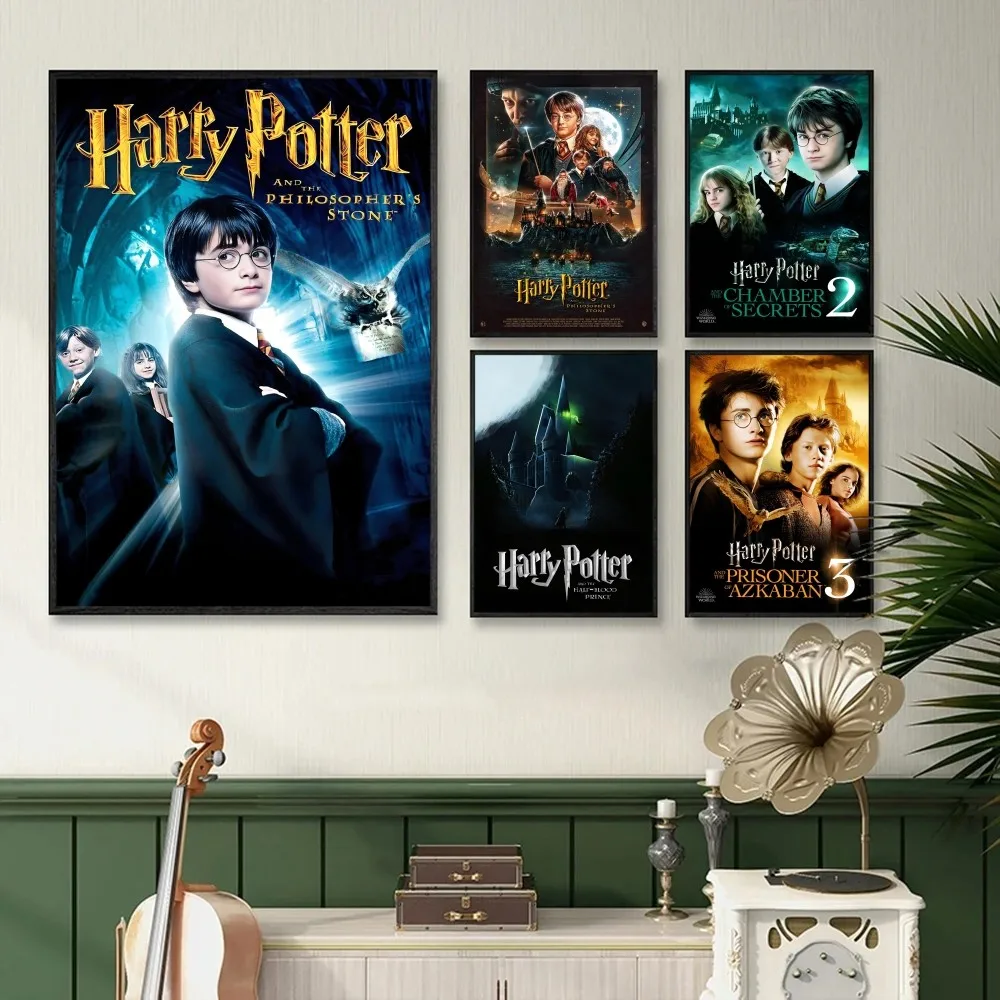 1PC Movies H-Harry PPotter Poster Self-adhesive Art Waterproof Paper Sticker Coffee House Bar Room Wall Decor