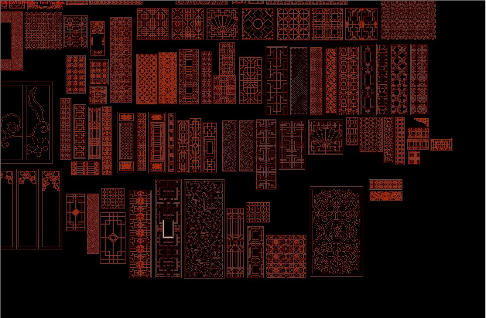 Colección de biblioteca de tallado CAD de madera china y europea, materiales de diseño de patrón hueco, patrones de tallado