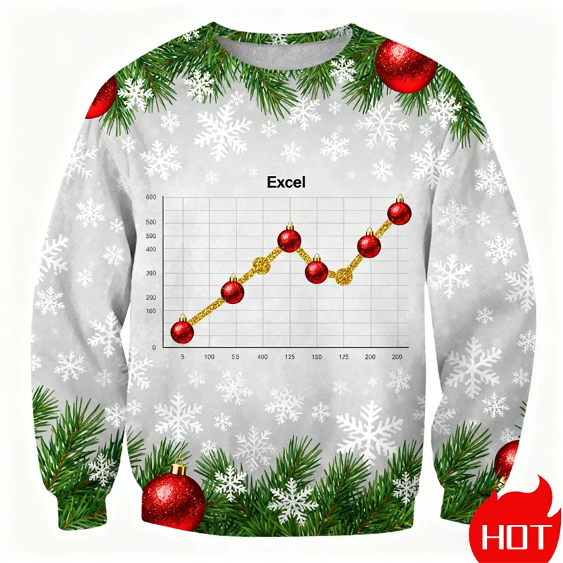 Autumn Winter Novelty Christmas New Printing Round Neck Pullover Sweater Men And Women Lovers Ugly Christmas Sweatshirt Hot Sale
