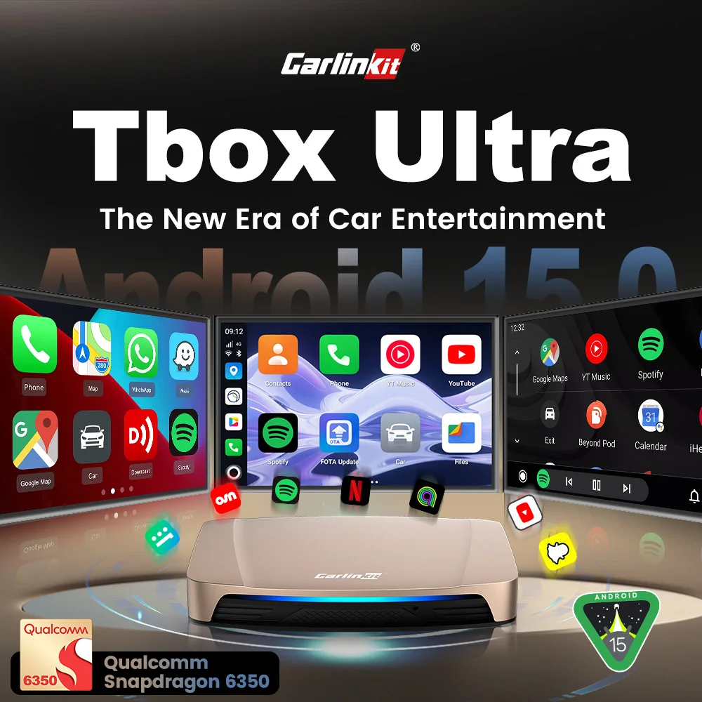 CarlinKit Android 15 Ultra SM6350 8-Cores 128GB CarPlay Ai Box For Netflix YouTube FOTA Upgrade Wireless Android Auto Smart Box