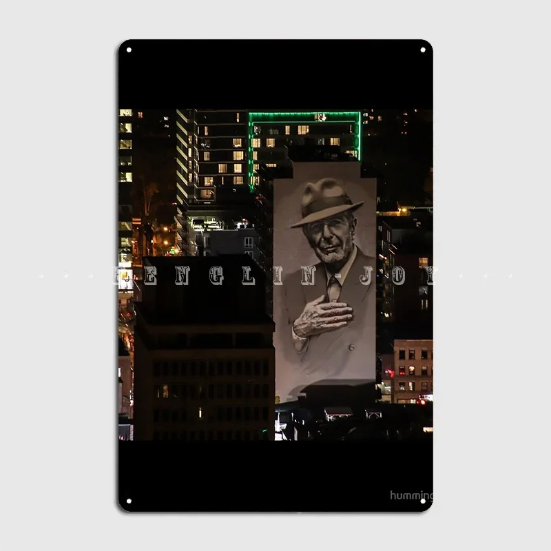 Montreal At Night Home Of Leonard Cohen Poster Metal Plaque Cinema Kitchen Club Bar Printing Plaques Tin Sign Posters