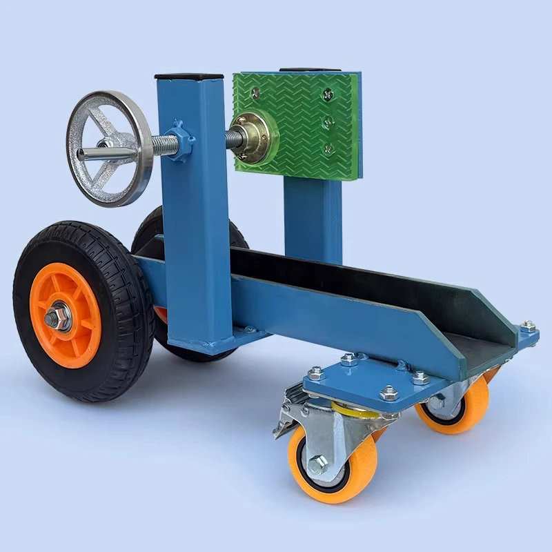Manual Stone Transport Cart Four-Wheel Flatbed Cart Marble and Glass Door/Window Transport Tool 8CM Clamping Slot