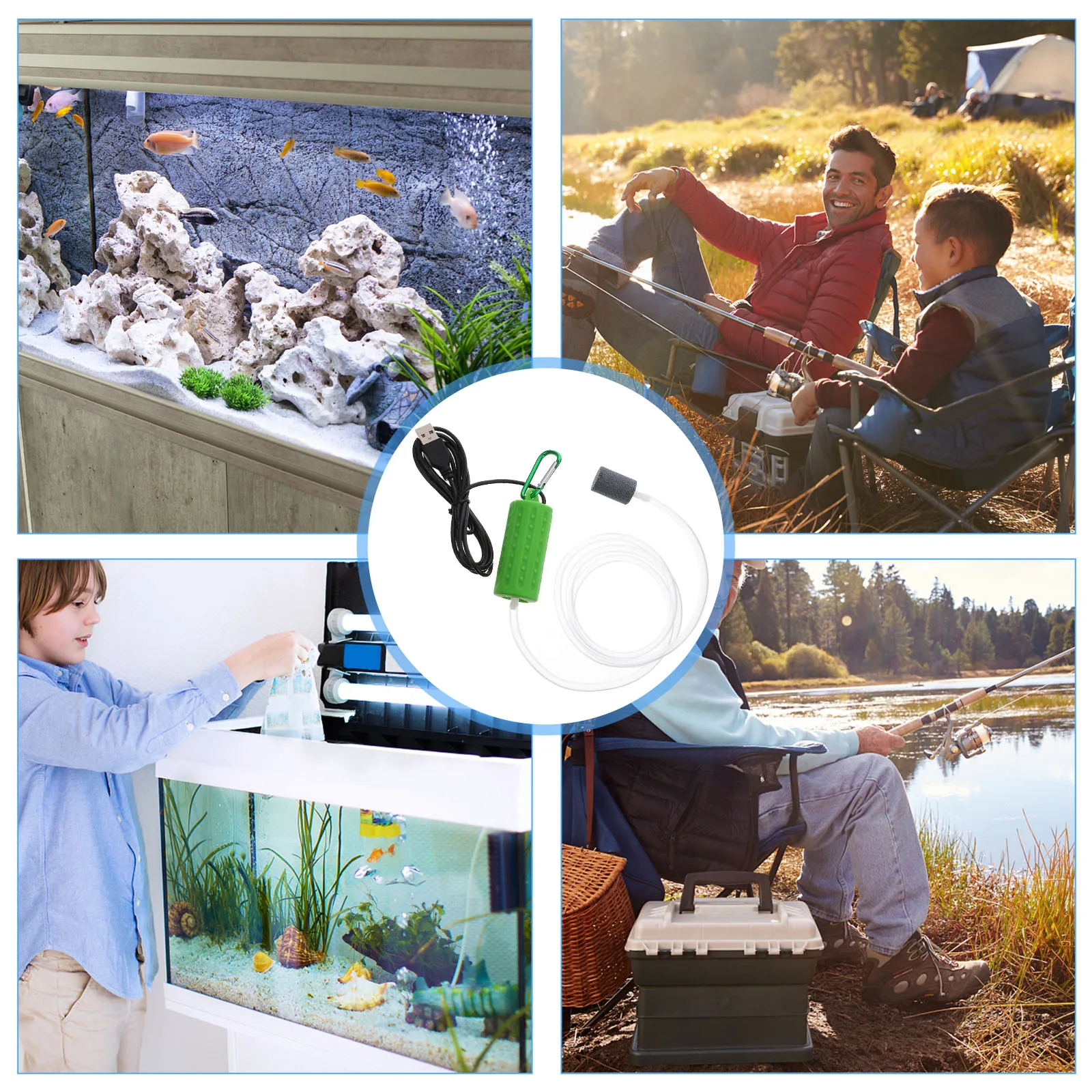 

Accessories Portable Oxygen Pump Travel Aquarium Silica Gel Mini USB Air Aerator