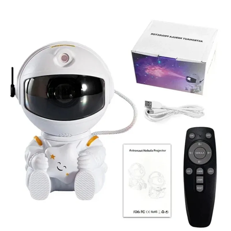 Star Projector Galaxy Night Light Astronaut Space Projector Starry Nebula Ceiling LED Lamp for Bedroom Home Decorative Kids Gift