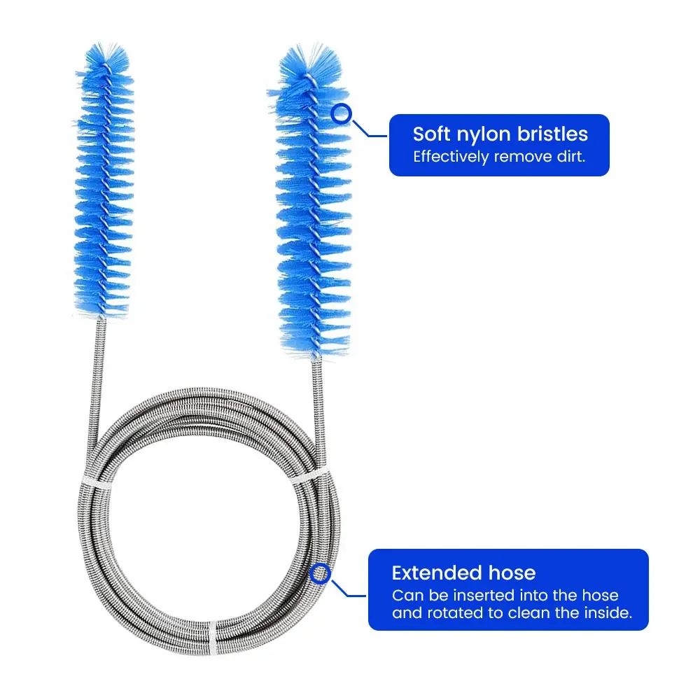 CPAP Hose Brush Cleaning, 7 Feet Length Plus 7 Inches Handy Stainless Steel Wire Bristle Brush, Fits 15mm 19mm Diameter Tubing image 4