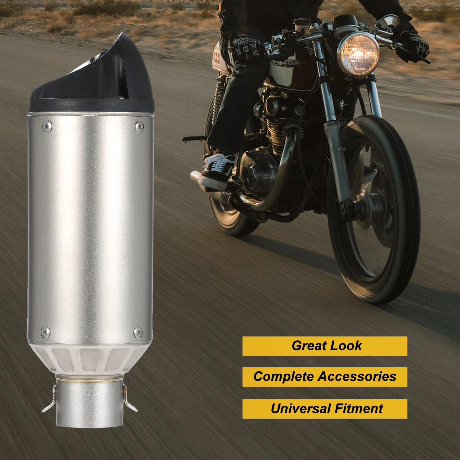 38-51mm Universal Motorcycle Exhaust Pipe Tail Refit Exhaust Muffler Fit for Motorcycles ATV