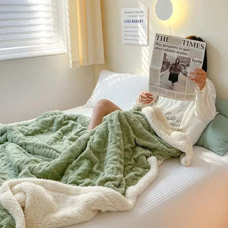 

Новинка 2025 года, зимнее флисовое одеяло из тафу, утолщенное одеяло из кораллового флиса ягненка, офисное одеяло для сна, дивана