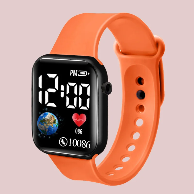 Reloj deportivo Digital LED para niños y niñas, pulsera electrónica impermeable con correa de silicona, regalo
