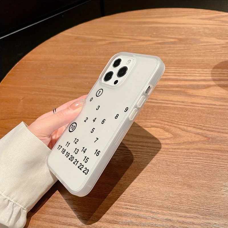 Funda mate translúcida con números para iPhone 17 16 15 14 Pro Max 13 12 11 XS X XR 7 8 Plus 17 Air, suave a prueba de golpes 6