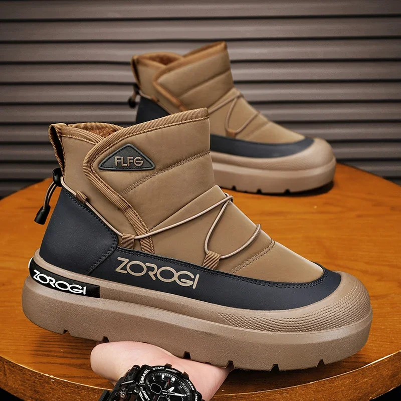 Botas de invierno para hombre, zapatillas de deporte de terciopelo para hombre, botines suaves y cómodos, deportes y ocio, resistentes al desgaste, antideslizantes, nuevas