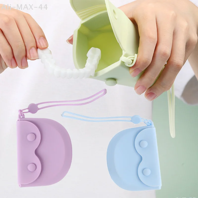 Silicone Dental Denture Case Retainer Storage Box Mouth Guard Container Sealed Braces Box for Oral Hygiene Supplies