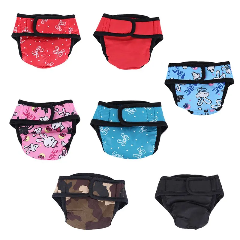 Washable Female Dog Diapers Reuable Doggie Diapers Wraps for Female Dogs Bright Color for Home Outdoor Travel Car