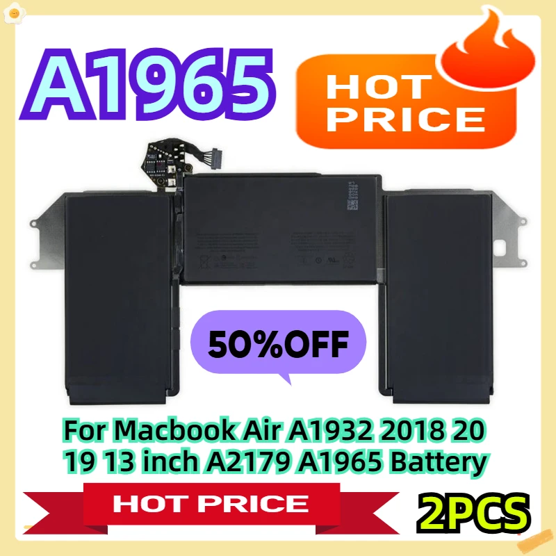 

A1965 For Macbook Air A1932 2018 2019 13 inch A2179 A1965 Battery 2pcs