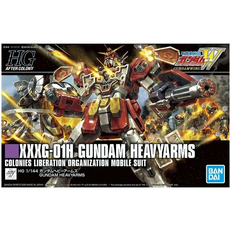 Bandai Original GUNDAM Anime Model HG 1/144 XXXG-01H GUNDAM HEAVYARMS Action Figure Assembly Model Toys Gifts for Children