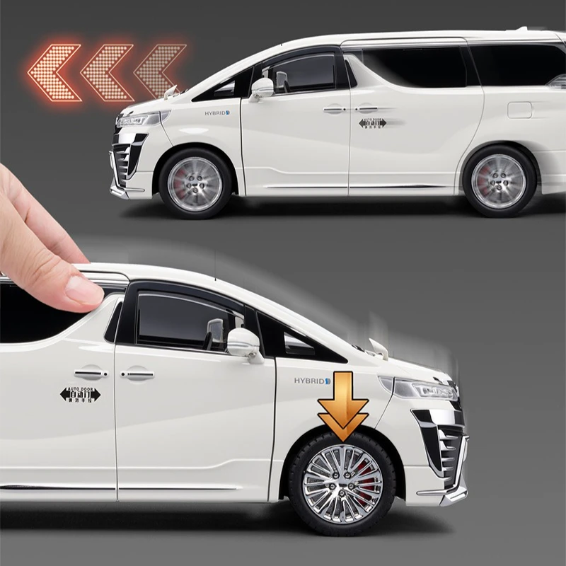 1:18 vellfire mpv alta simulação diecast metal liga modelo carro som luz coleção crianças brinquedos presentes