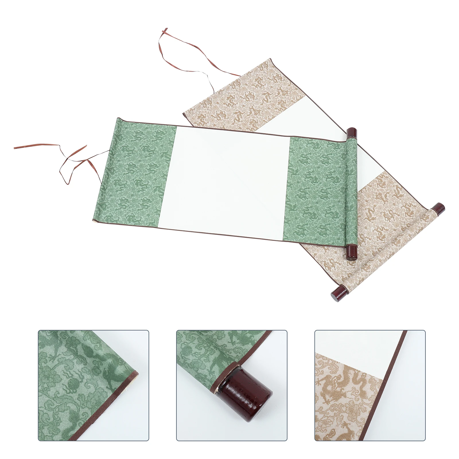 

2 Pcs Blank Scroll Calligraphy Painting Paper Wall-mounted Brush Chinese Drawing