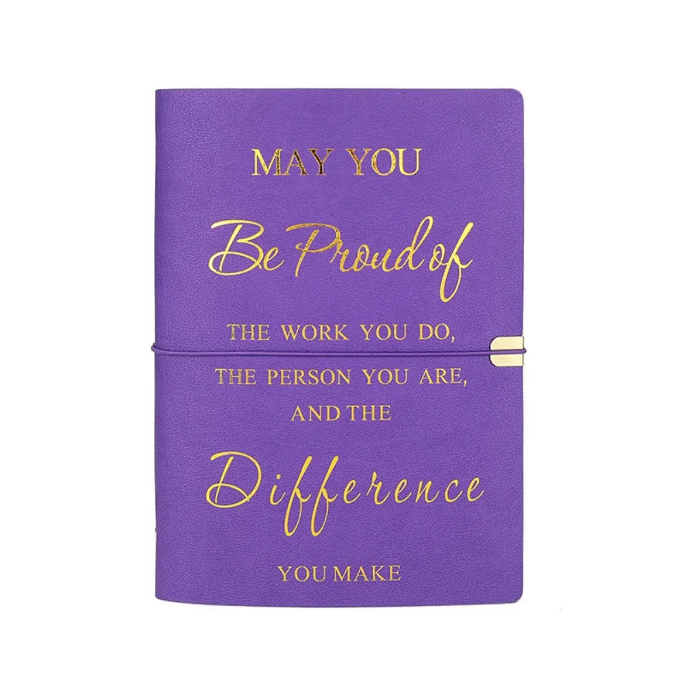 

80 Sheets A5 English Notepad Horizontal Line Soft PU Leather Cover Loose-leaf Notebook Wear-resistant Portable Handbook Gifts