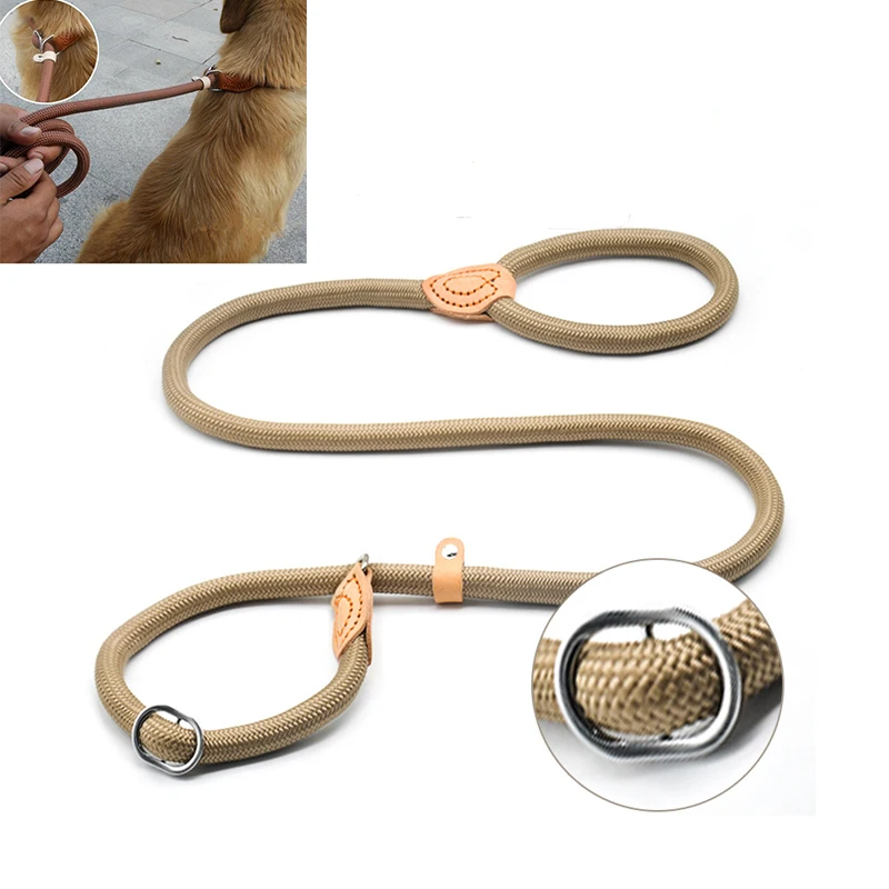 

Dog Walking Leash Slip Rope Lead Leash Heavy Duty Braided Rope Adjustable Loop Collar Training Leashes for Large Dogs