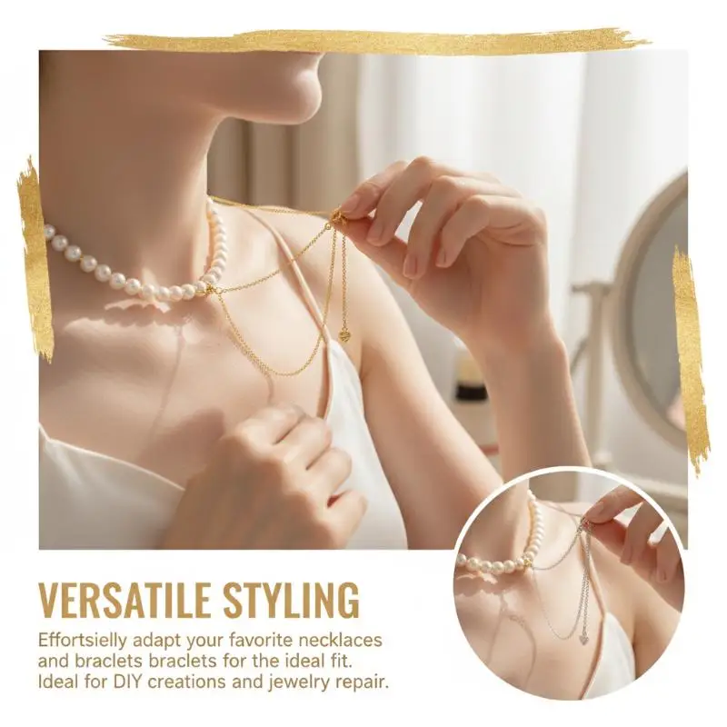 1Pcs Bracelet Accessories Metal Adjustable Extension Chains Bracelet Connectors For DIY Necklace Jewelry Making Supplies