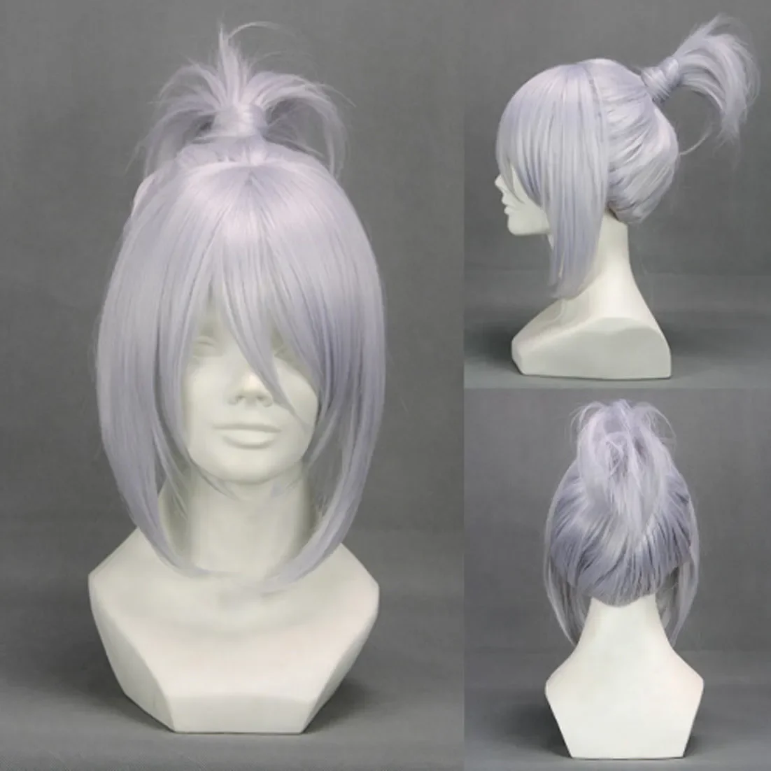 45cm Straight Silver White Final Fantasy Sice Cosplay Wig with Braid