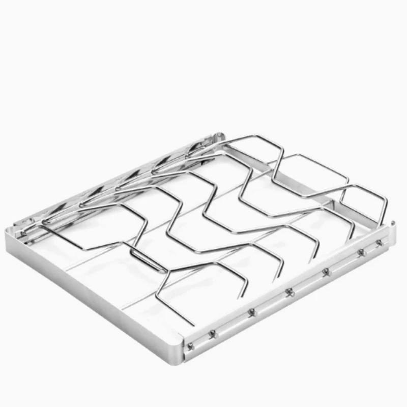 Stainless Steel Rib Rack Foldable Roasting Rack for Smoker Grill Barbecue Baking Steak Rack rib roasting stand Ourdoor Grilling