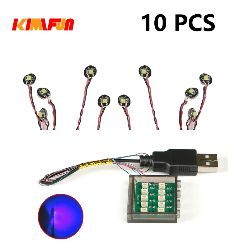 10 Stück 0,8mm Pin RGB LED für LEGO Bausteine USB-Lampe DIY Straßenbeleuchtung Stadt Elektrische Dekoration 1X1 Stein Kompatibel mit Allen Marken
