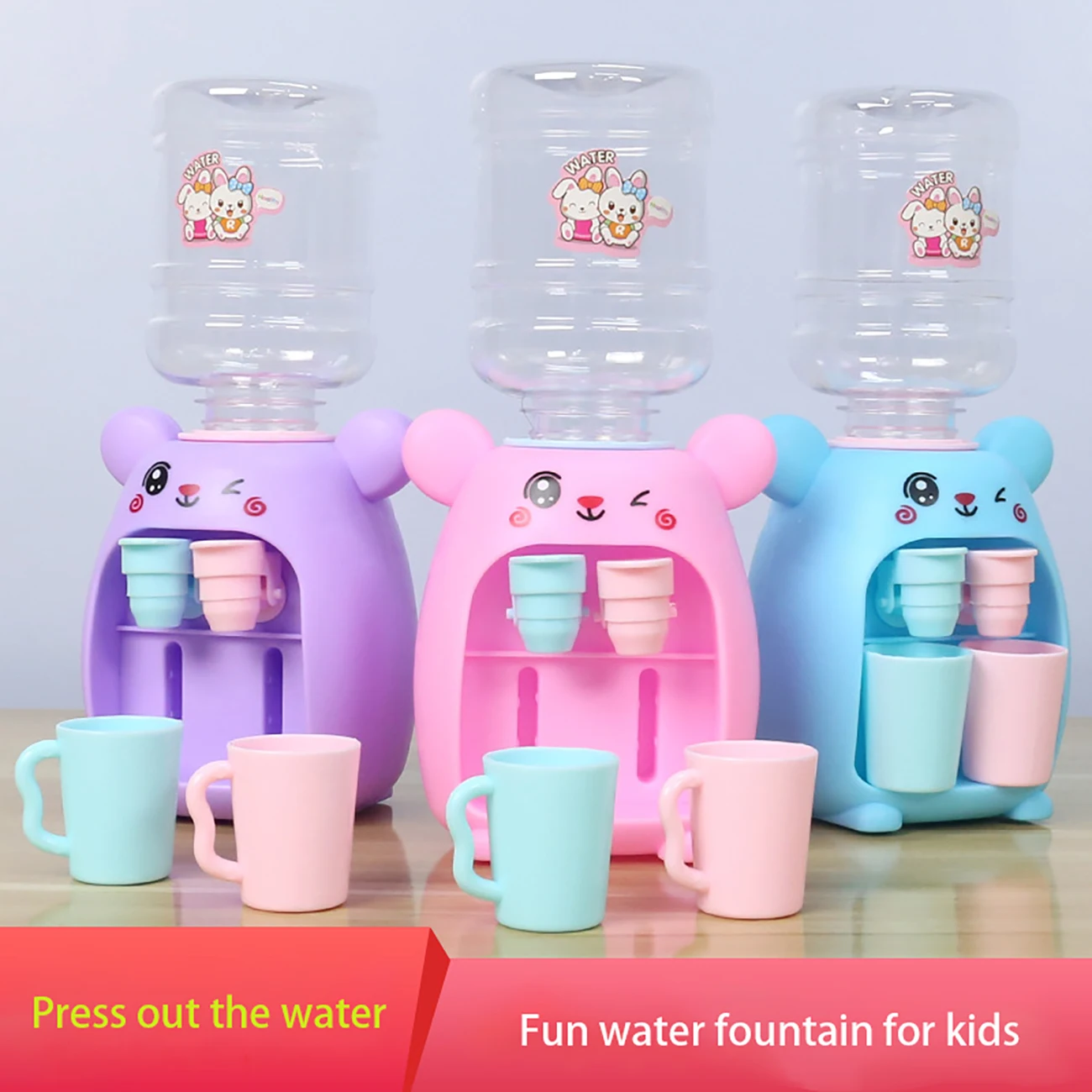 

1pc Mini Kitchen Simulation Toy Children Children Role Play Miniature Rabbit Water Dispenser Play House Toys Children'S Gifts