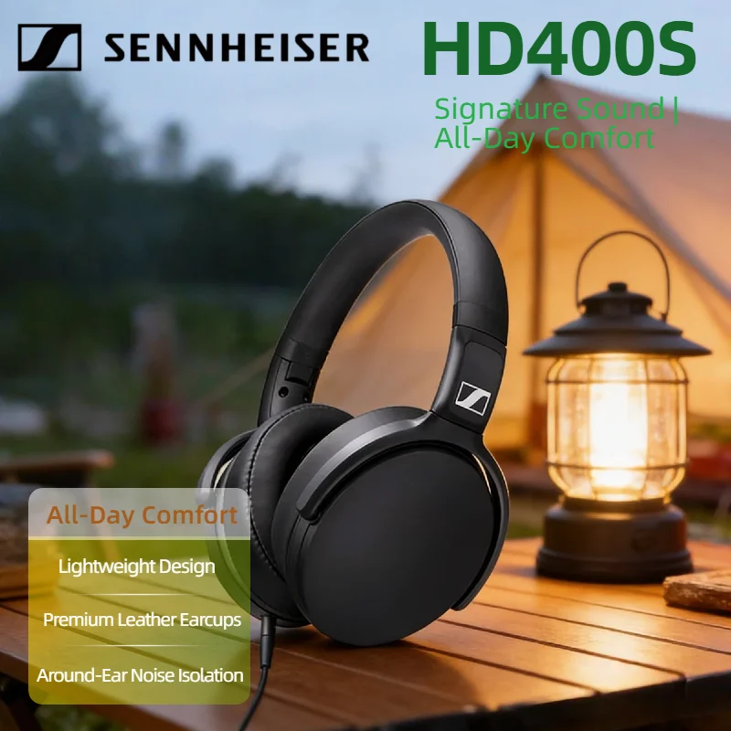 

Проводные наушники Sennheiser HD400S с шумоподавлением, стереозвуком, глубокими басами, складные, с микрофоном, накладные, для смартфона, путешествий, качественного звука