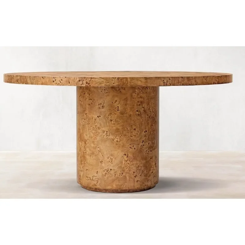 ./American/Tumor Bark Craft Solid Wood Dining Table/Round Dining Table/Household Dining Table