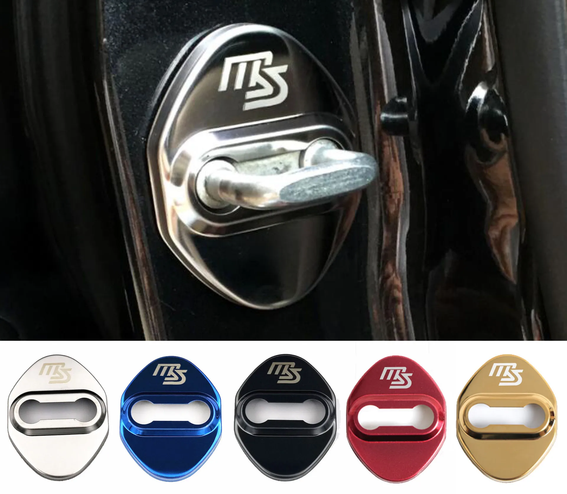 4Pcs Metal Door Lock Cover, Decoration Item Mazda 2 3 6 Axela Atenza CX-5 CX-4 CX-3 CX-7  - Auto Exterior Protection Accessor