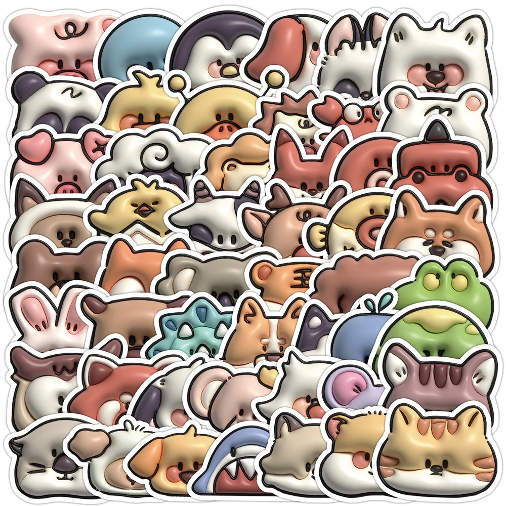 

10/30/50pcs Cute Cartoon 3D Animal Graffiti Stickers Decals DIY Diary Scrapbook Laptop Phone Guitar Decoration Sticker Kids Toys