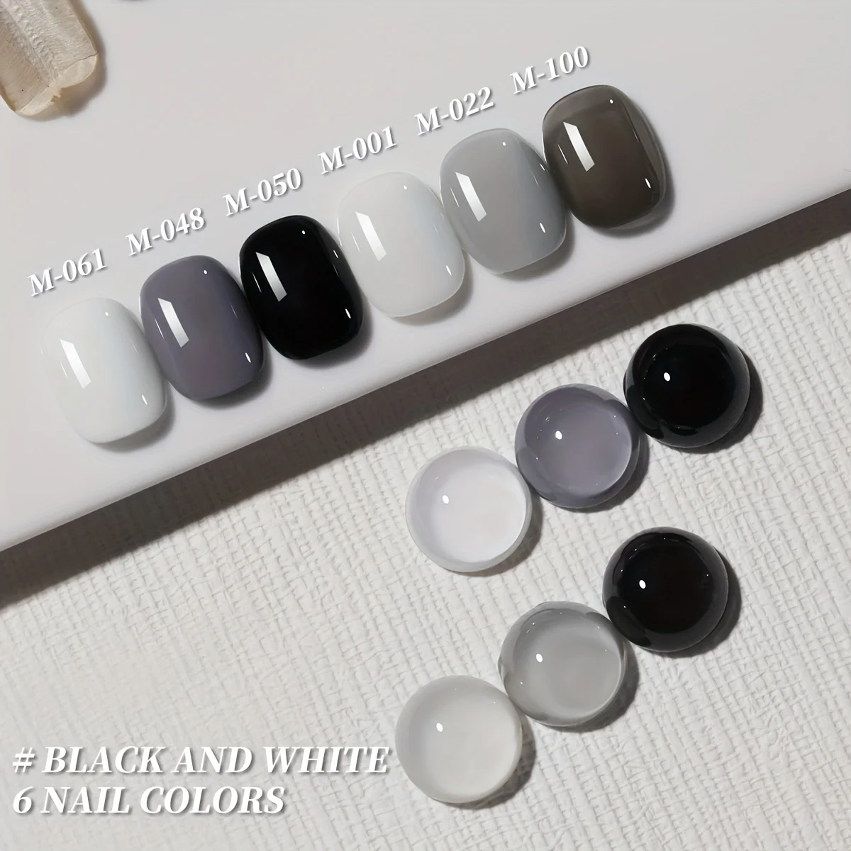 1/6-teiliges professionelles glänzendes und mattes graues Gel-Nagellack-Set, UV/LED-Nagelkunst-Maniküre-Set zum Einweichen, schick und modern – Detail 4