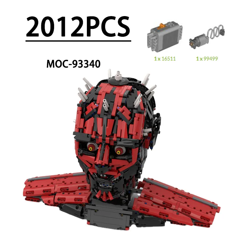 

MOC-93340 Модульная сборная модель головы из строительных блоков, 2012 деталей, подарок для детей на день рождения, Рождество и Новый год
