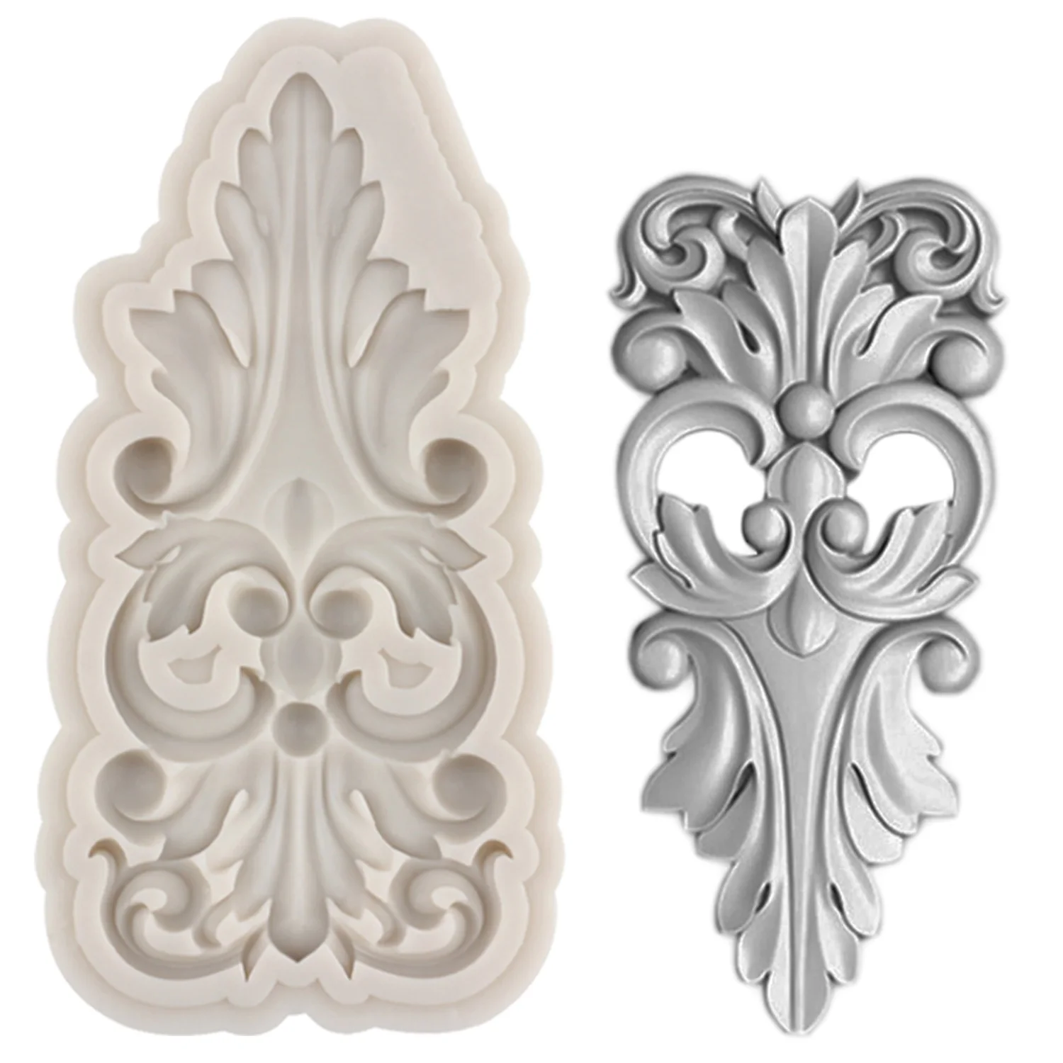 Craft Scroll Relief Border Silicone Mold Leaves Cupcake Topper Fondant Cake Decorating Tools Candy Clay Chocolate Gumpaste Mould