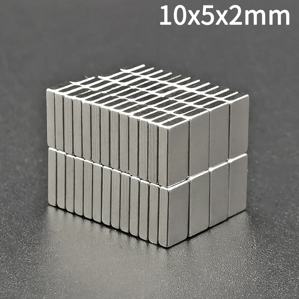 20/50/100Pcs 10x5x2 Magnets 10mm X 5mm X 2mm Block Super Powerful Strong Disc for Fridge, DIY, Building, Scientific,Craft 10*5*2