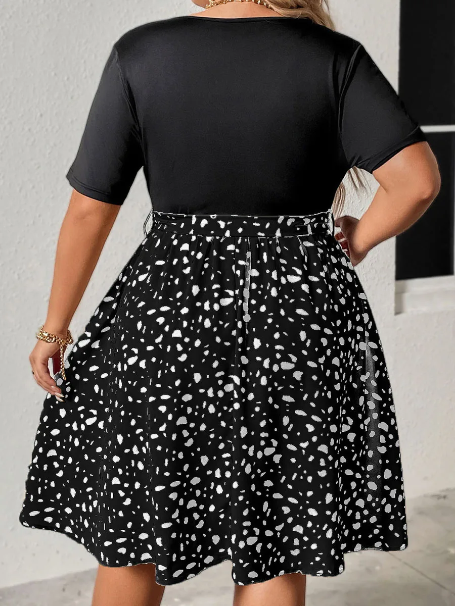 

Women Plus Size Dress Floral Print Ruffle Sleeve V-Neck Maxi Dress Summer Boho Casual Long Dress with Belt and Pockets